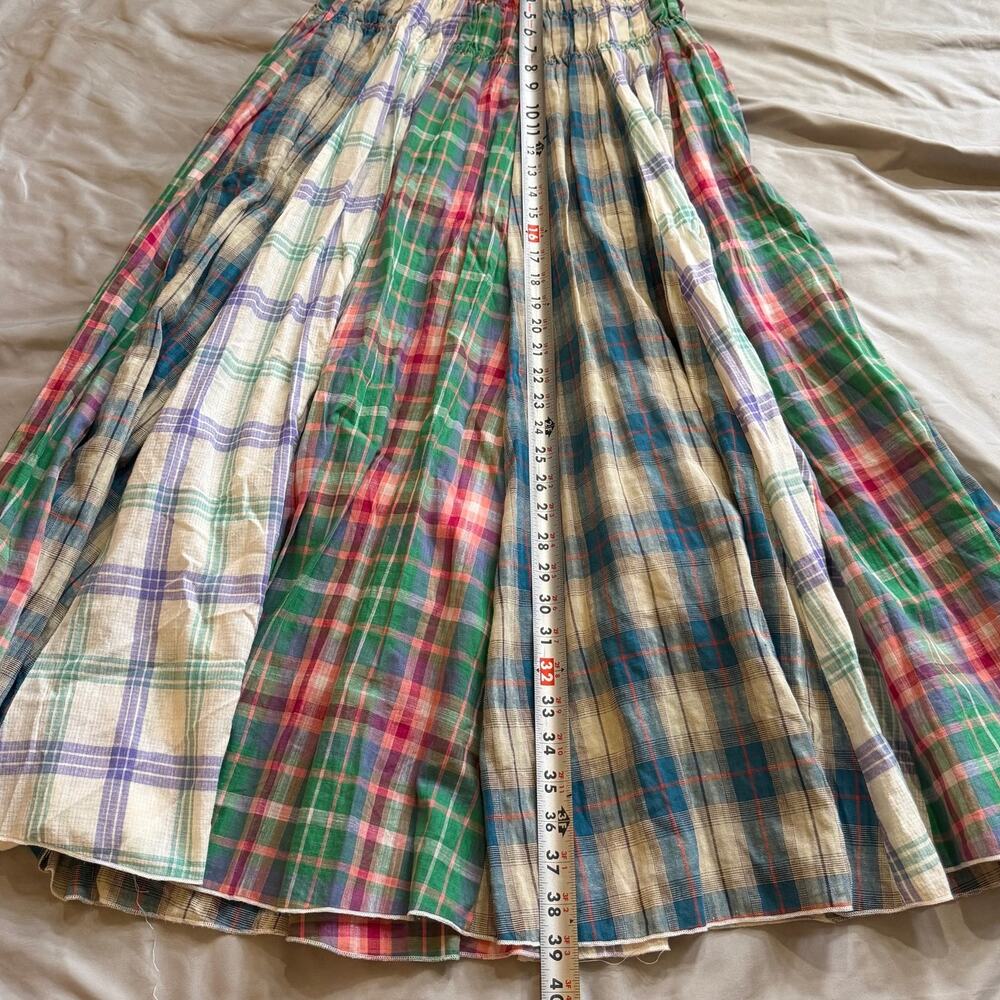 Oli & Hali Plaid Convertible Maxi Skirt Tube Dress Women's Small Pocketed - Picture 11 of 14